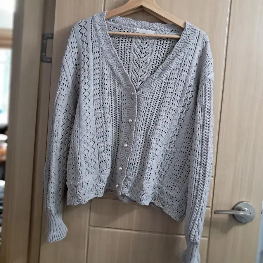 진주 단추 썸머 가디건