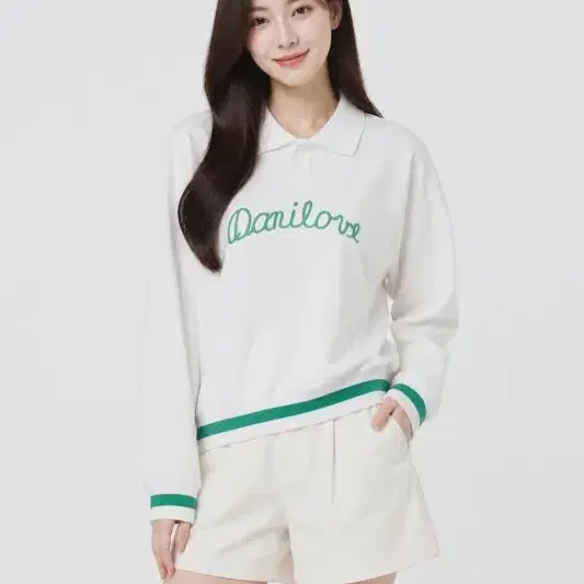 여L/DANI GOLF 배색 카라 맨투맨