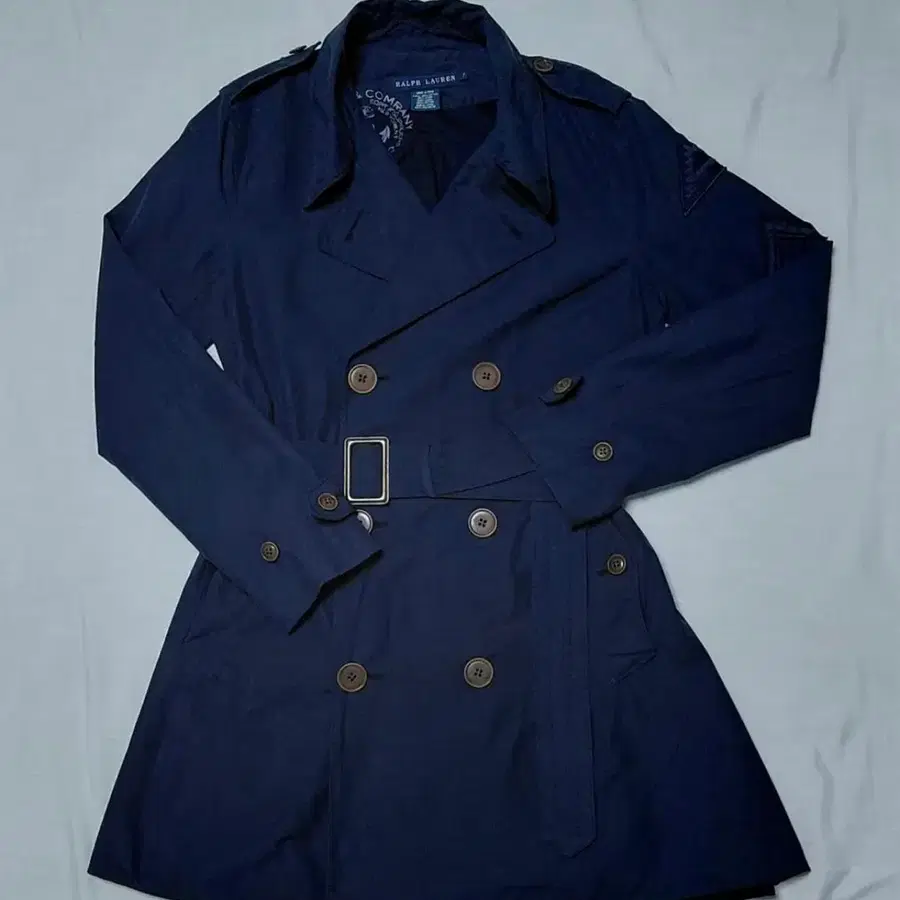 Ralph Lauren 네이비 밀리터리 패치 트렌치 코트 (급처)