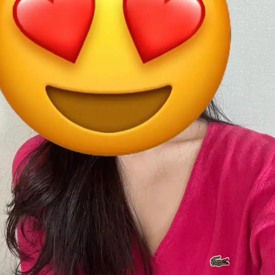 라코스테 진핑크 브이넥 니트