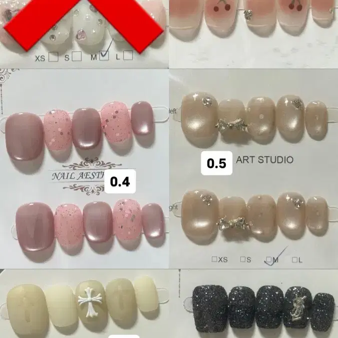 수제네일팁 M 스퀘어짧,아몬드 쉐입