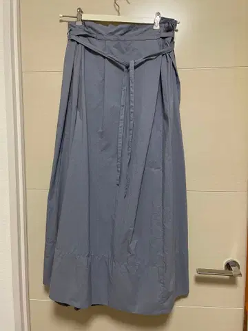 드로어 코튼 맥시 스커트