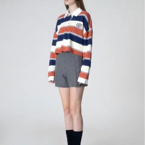 레이브 22년 케이블 니트 쇼츠 반바지 올드머니룩 하객룩