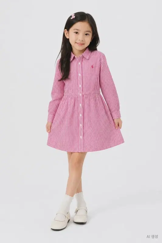 키즈8Y/폴로 랄프로렌 A라인 스트라이프 원피스