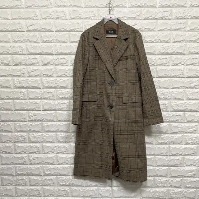 @952) 체크 롱코트