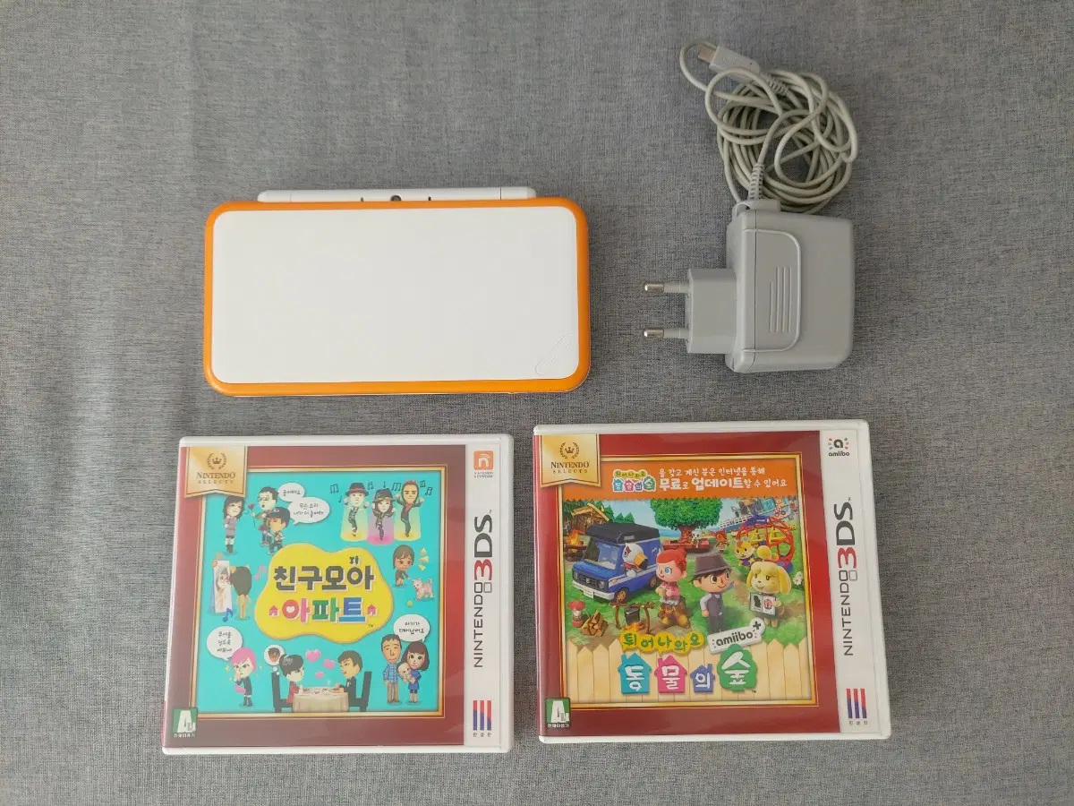 최상급품 닌텐도 2DS XL 오렌지 화이트 친구모아아파트 튀동숲 일괄