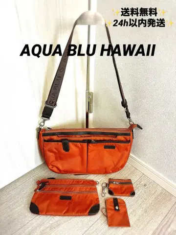 [미사용급] AQUA BLU HAWAII 3way 백 부속 3점 오렌지