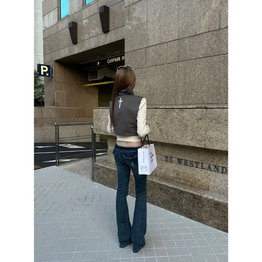 RASE LE SOL 자켓 사선형 칼라 크로스 스트랩 크롭 스웨트셔츠 재킷