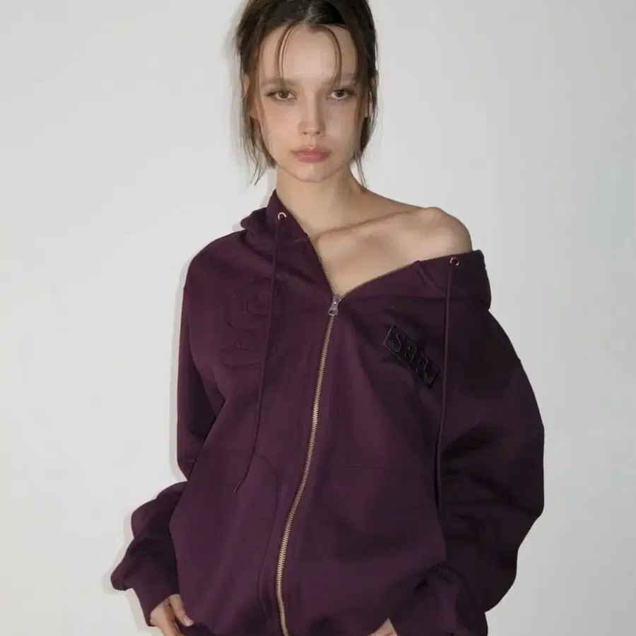 (택포)썬번프로젝트 로고 패치 후드집업 LOGO Hood zip up