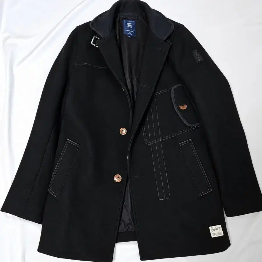 G-STAR RAW 지스타로우 헤비웨이트 울 데코이 가버 트렌치코트 버클 M