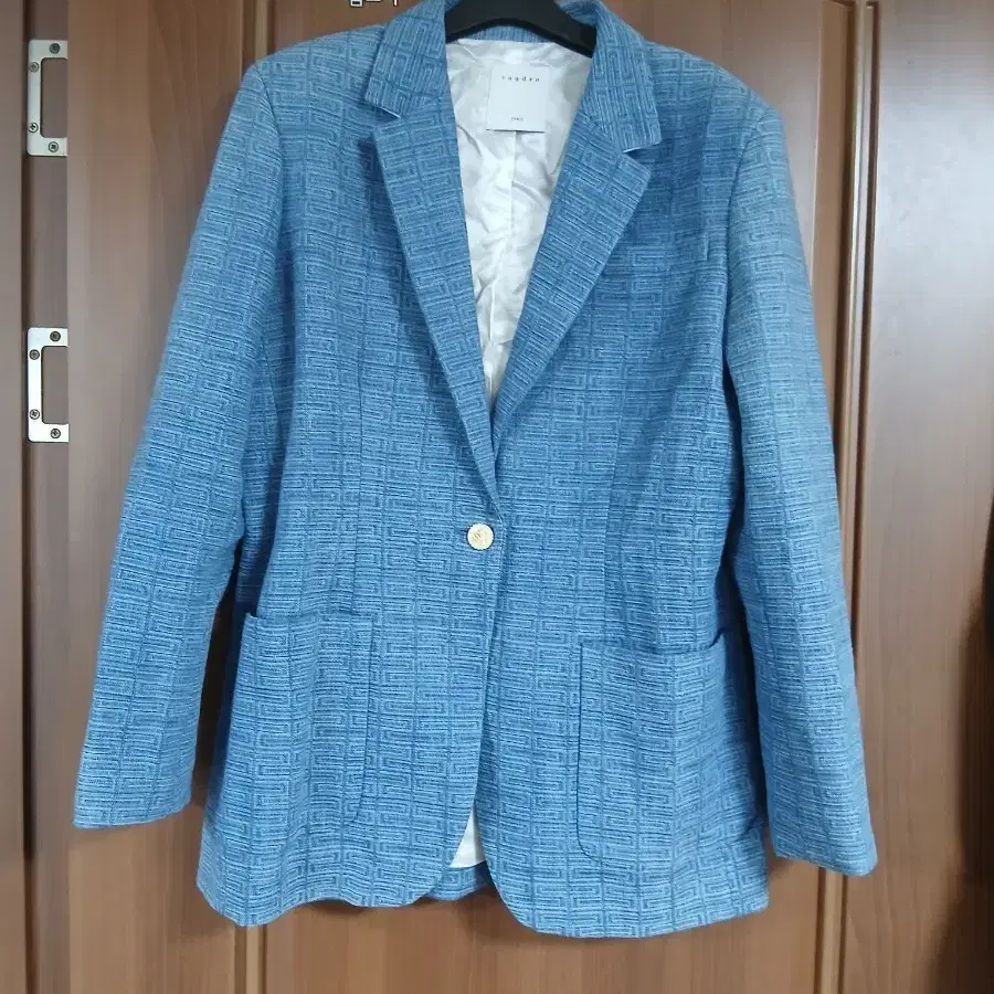 새상품) 산드로 블루 패턴 자켓 36