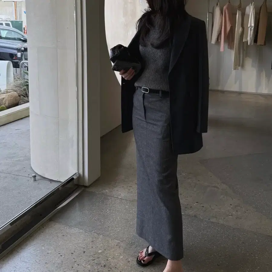 더로랑 메종설레 헤링본 스커트 S
