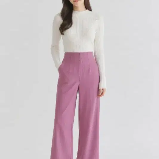 여26/시스템(한섬) 22FW 핑크 와이드 팬츠