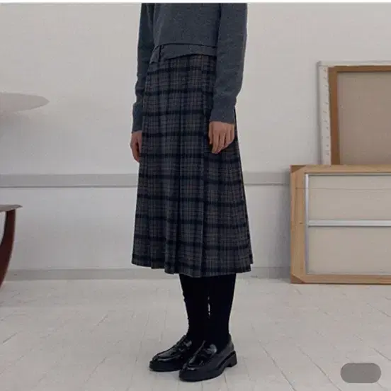 브렌다 브렌든 서울 french check skirt