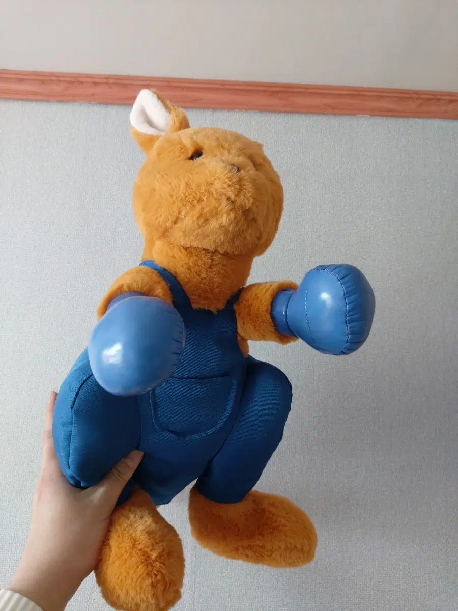 (새상품)캥거루 권투 시팅 인형 중대형 40cm 블루