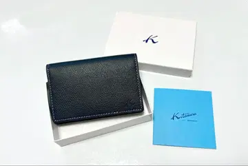 Kitamura 키타무라 명함지갑 네이비 가죽 박스 포함
