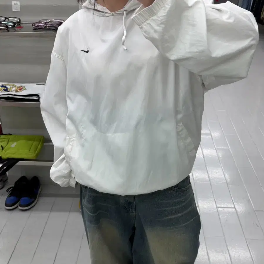 (2XL) 나이키 올드스쿨 스우시 후드 아노락 바람막이