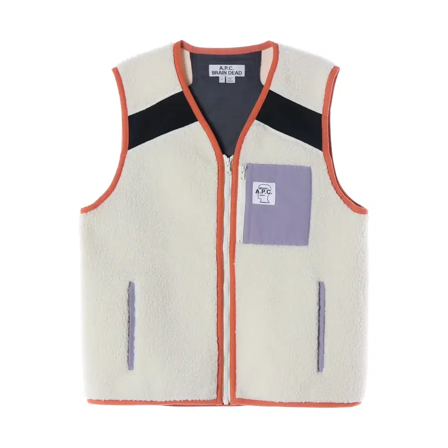 아페씨 X 브레인 데드 Jo Waistcoat 퓨처 쇼크 배색 플리스 조끼 베스트