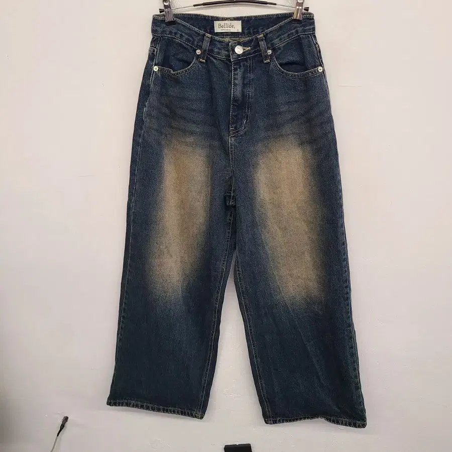 [25 inch] Bellide 와이드 워싱 데님 팬츠 청바지