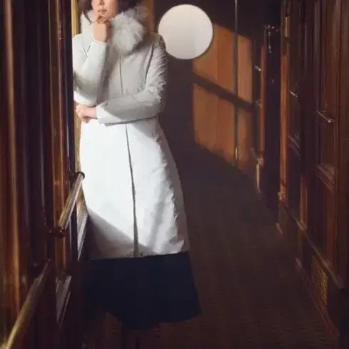 네파 고어택스 롱패딩 아이보리 구스다운