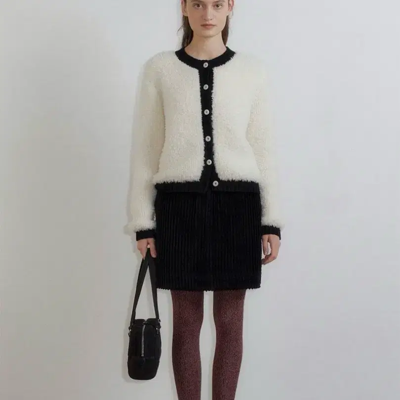lo61 winter shearling cardigan - ivory 엘오61 시어링 가디건