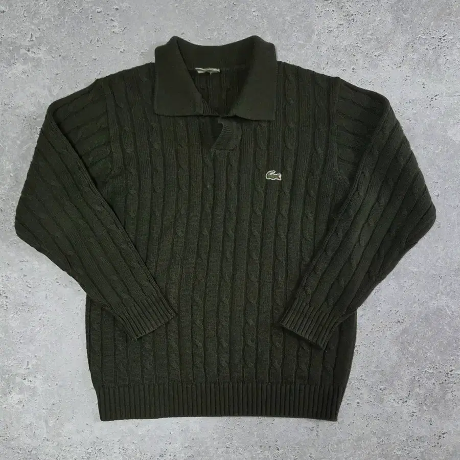 90s LACOSTE 케이블 카라 니트/129