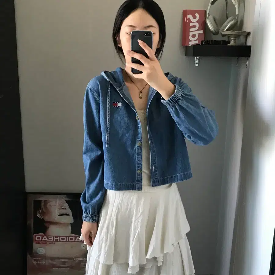 타미힐피거 로고 청셔츠 자켓