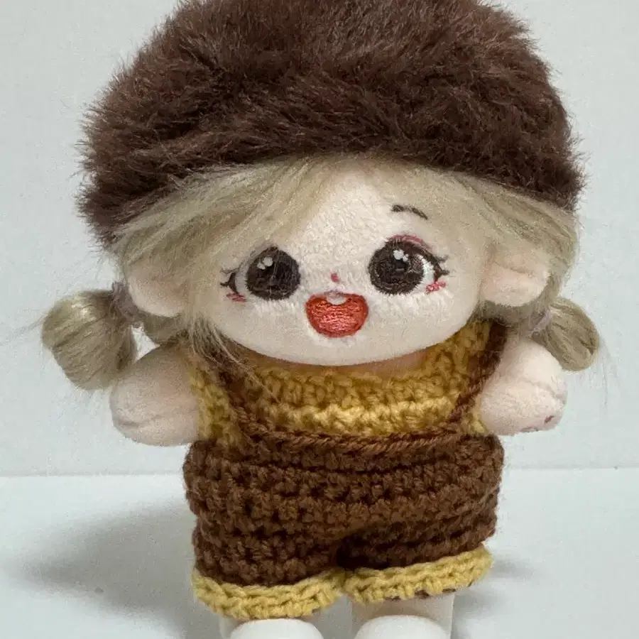 10cm 솜인형 뜨개 멜빵바지 (투톤 색상 선택 가능)