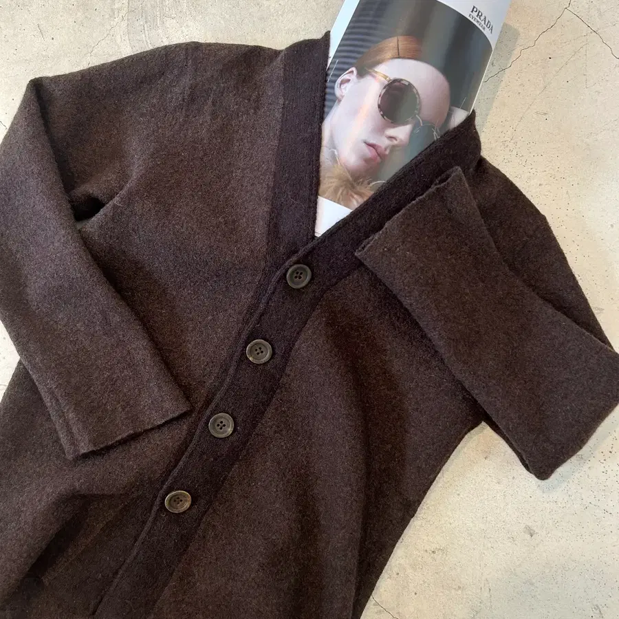 45RPM 45알피엠 Brown seven sleeve cardigan