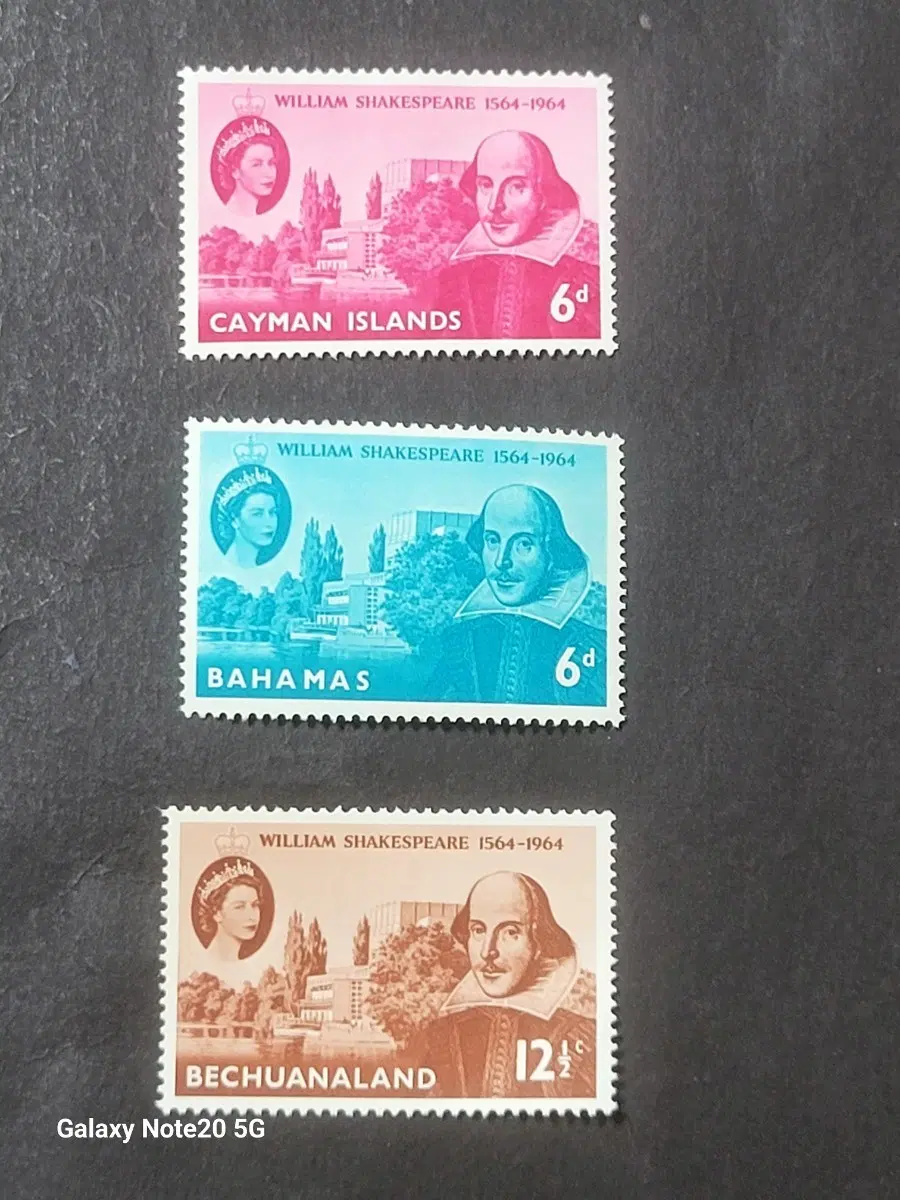 1964년 영국세익스피어탄생400주년기념 우표 3종 William Shakespeare