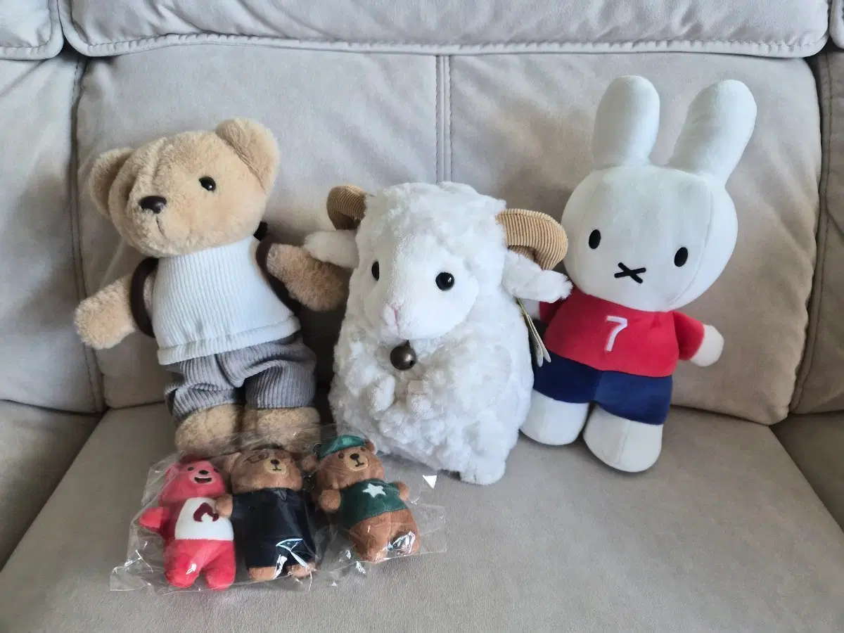 미피 미피인형 양인형 곰돌이 키링인형 세트