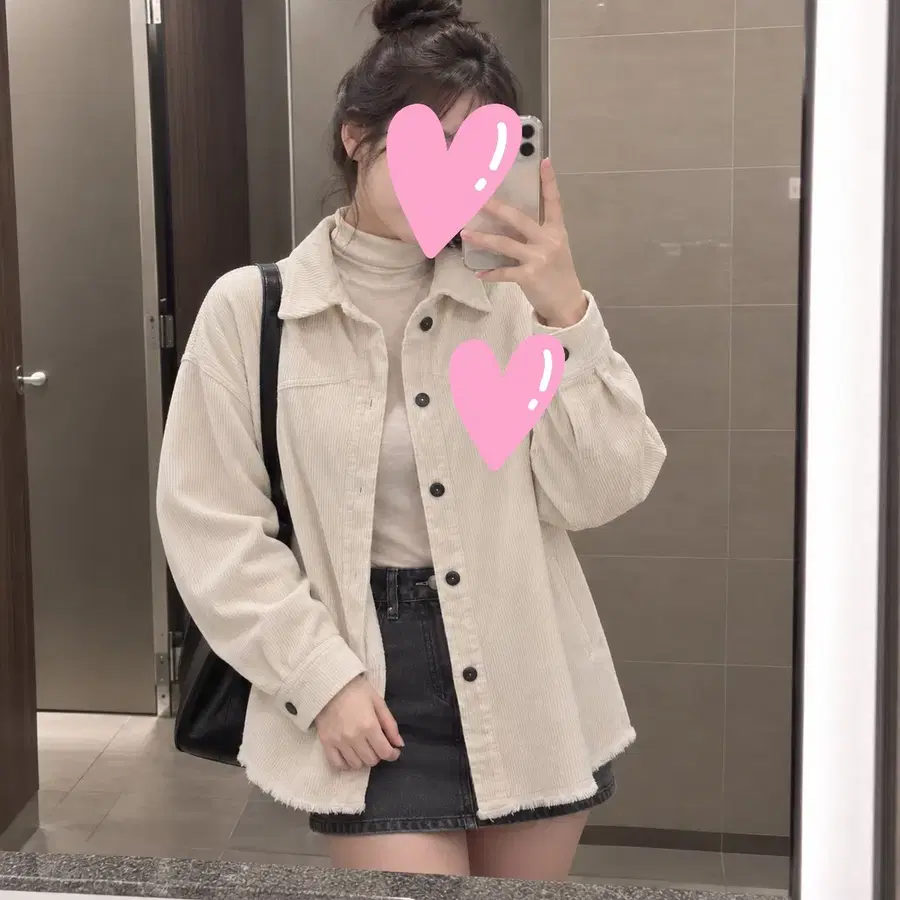 자라 아이보리 코듀로이 오버셔츠 자켓 M