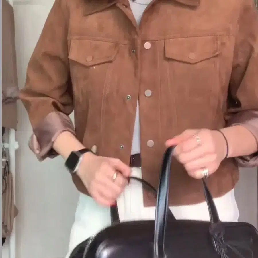 마인드브릿지 우먼 스웨이드 트러커 자켓