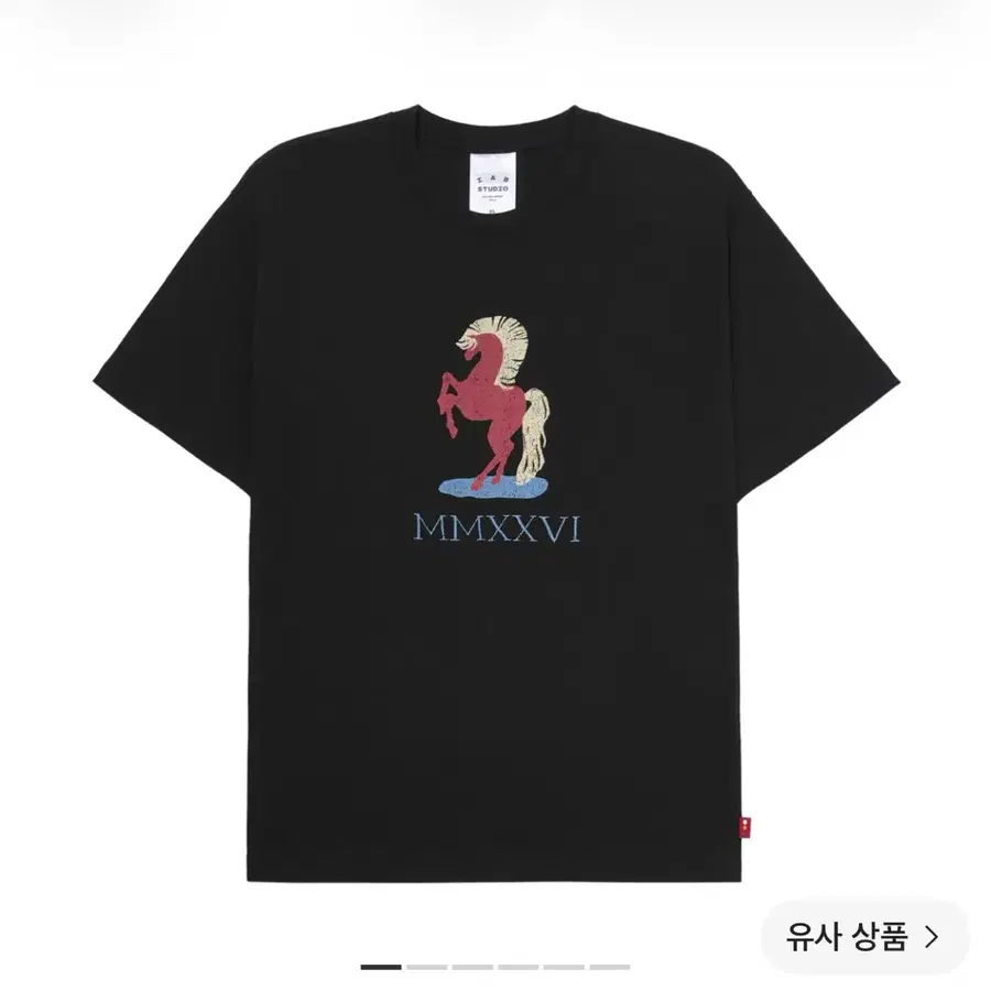 [XL] 아이앱 홀스 레드 티셔츠 블랙