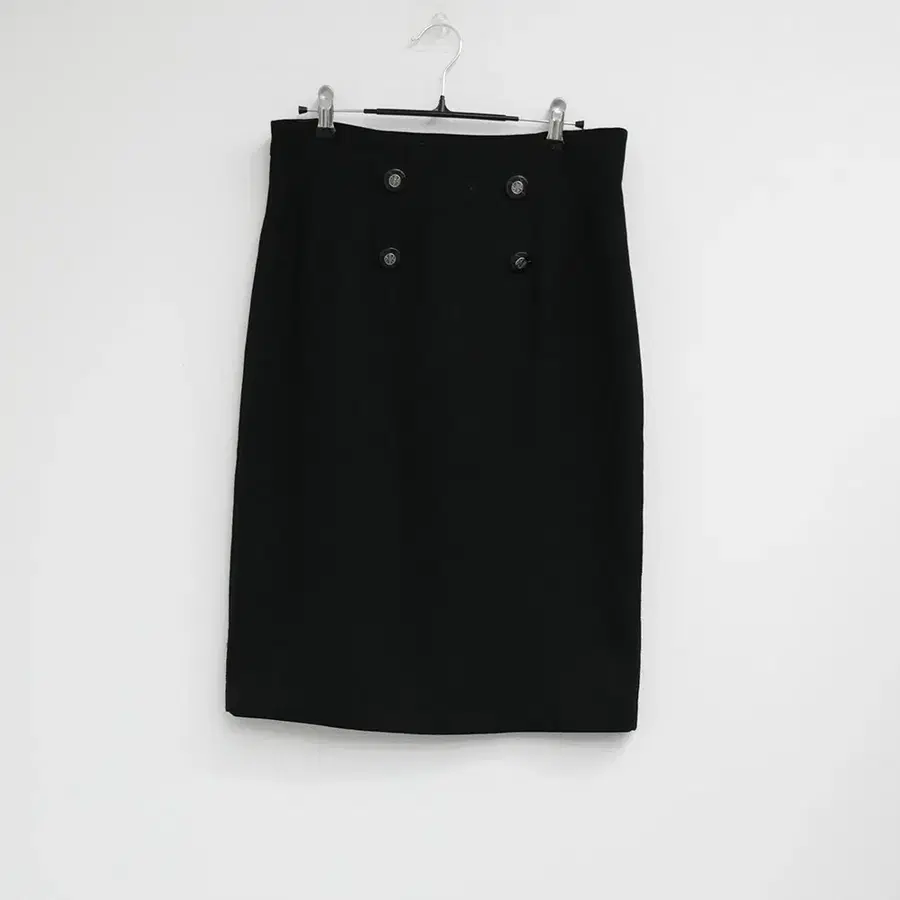 JINY 블랙 버튼 롱 스커트