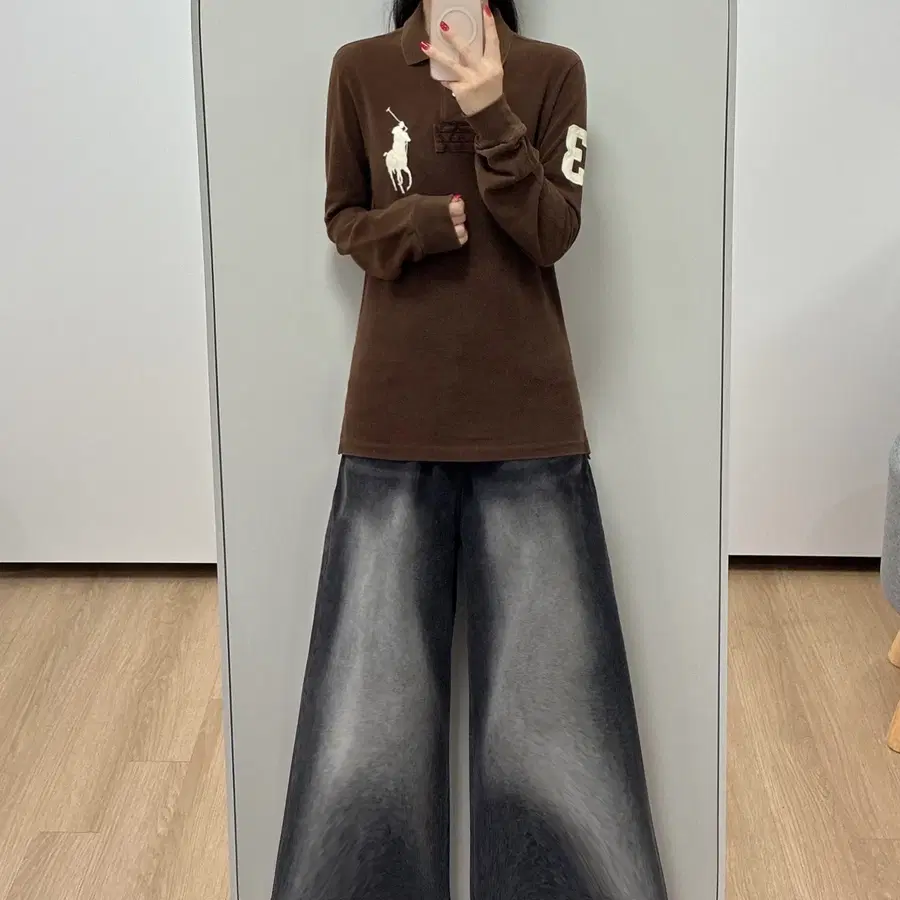폴로 랄프로렌 빅포니 초코브라운 럭비 카라 티셔츠