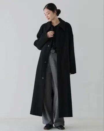 crewre 리버 롱 스텐카라 코트 사이즈 2 블랙