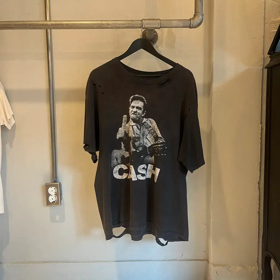 조니 캐시(Johnny Cash)의 공식 밴드 그래픽 빈티지 아카이브 티셔츠