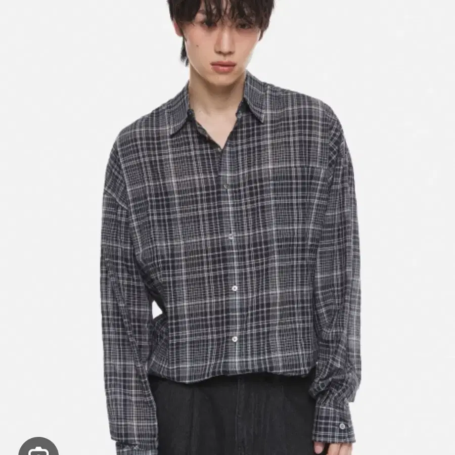 XL) DNSR 체크셔츠 블랙
