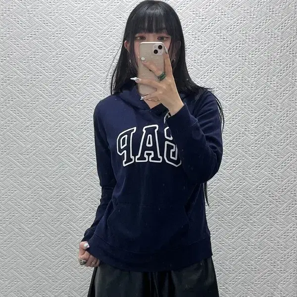 갭 GAP 빈티지 레트로 빅로고 기모 후드티 M C14947