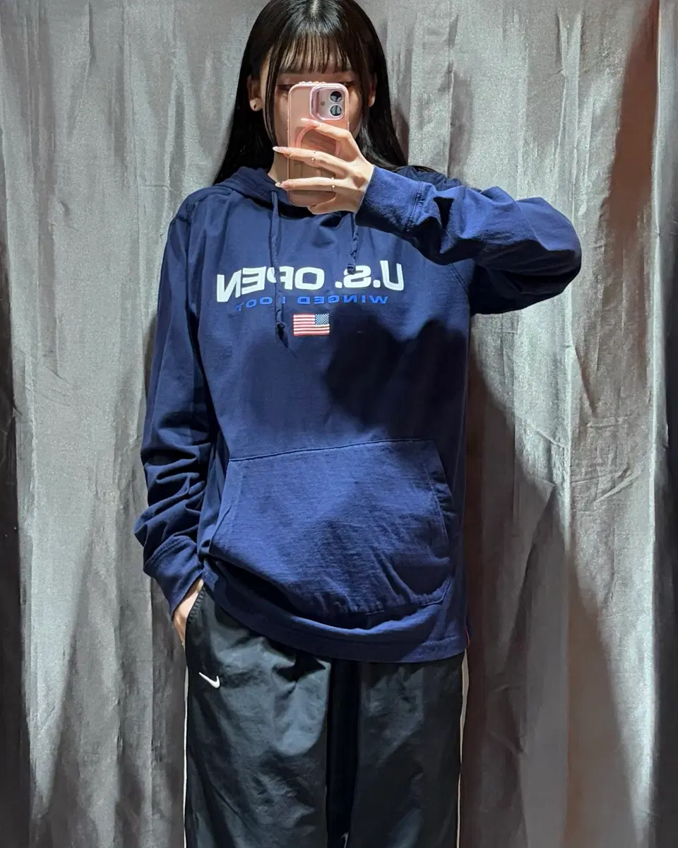 M POLO 폴로랄프로렌 네이비 성조기 후디 롱슬리브