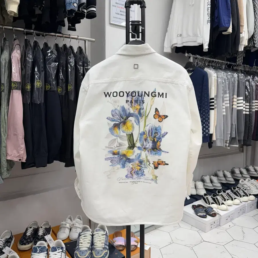 [26ss/44] 우영미 플라워 백로고 데님 셔츠 자켓