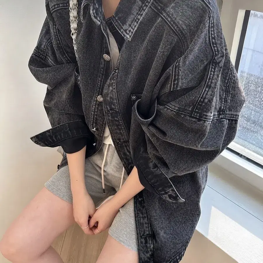 오버핏데님셔츠자켓