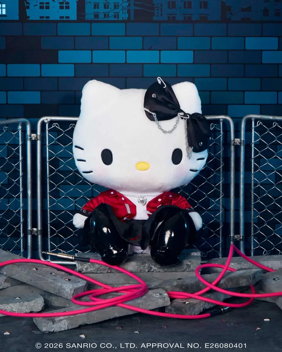 해피쿠지 산리오 캐릭터즈 PUNKS Party 할로윈2026 특상 BIG! 헬로키티 봉제인형 누이구루미 (40cm)