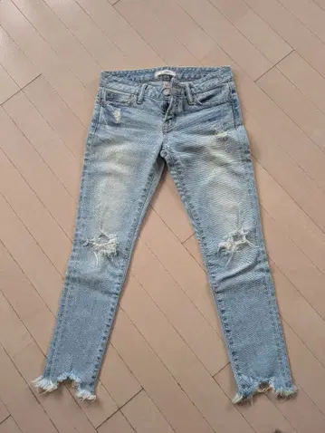 마우지 moussy 스키니 데님 라이트 블루 데미지 가공