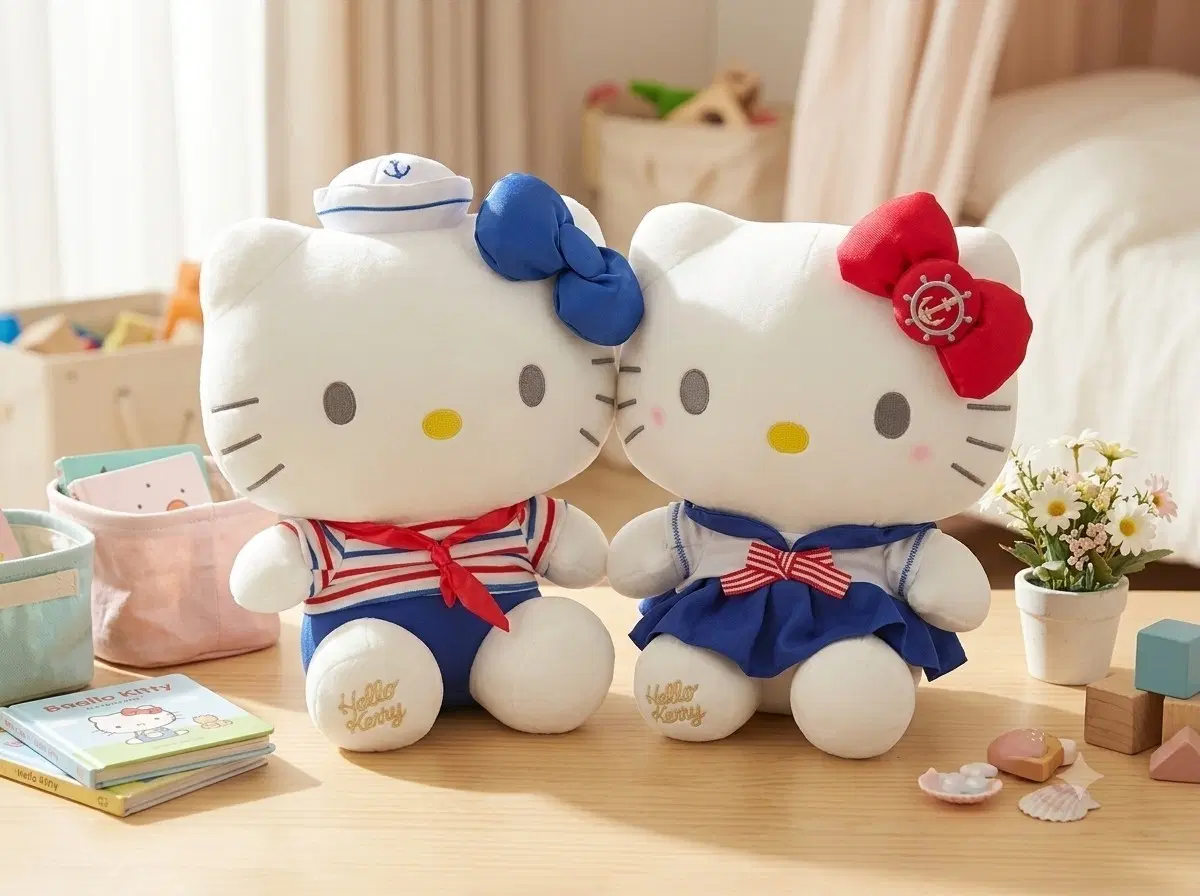 산리오 헬로키티 마린룩 인형 세트 (새상품)