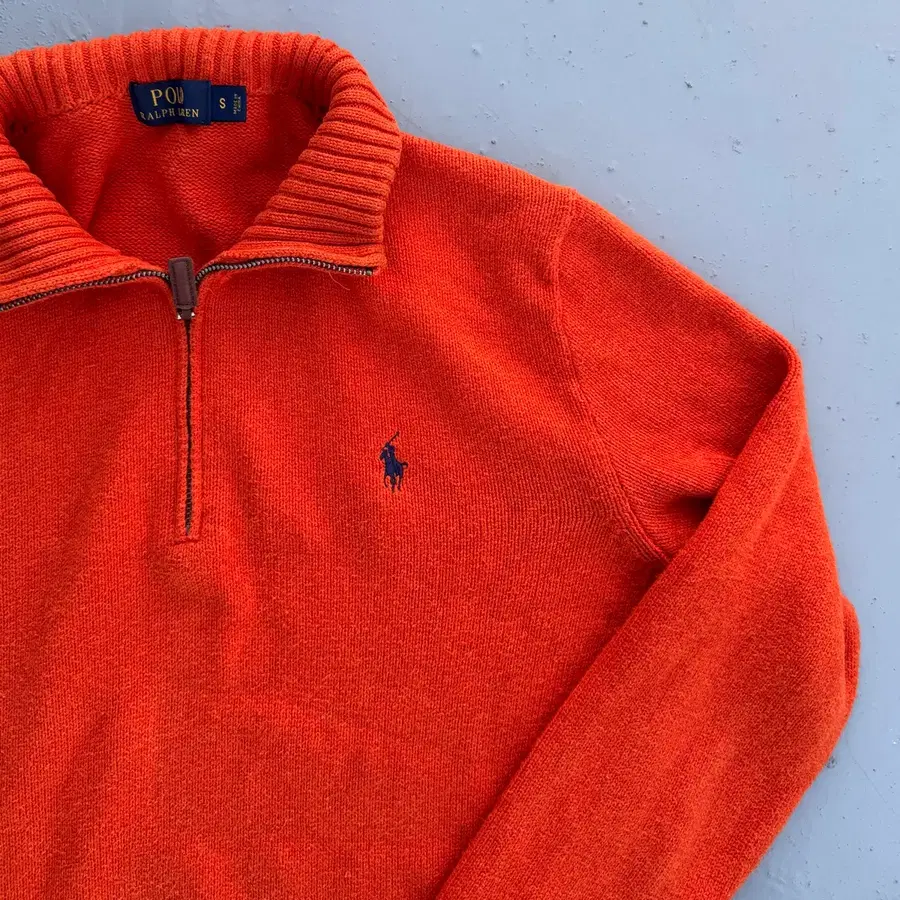 POLO RALPH LAUREN 오렌지 쿼터집업 S