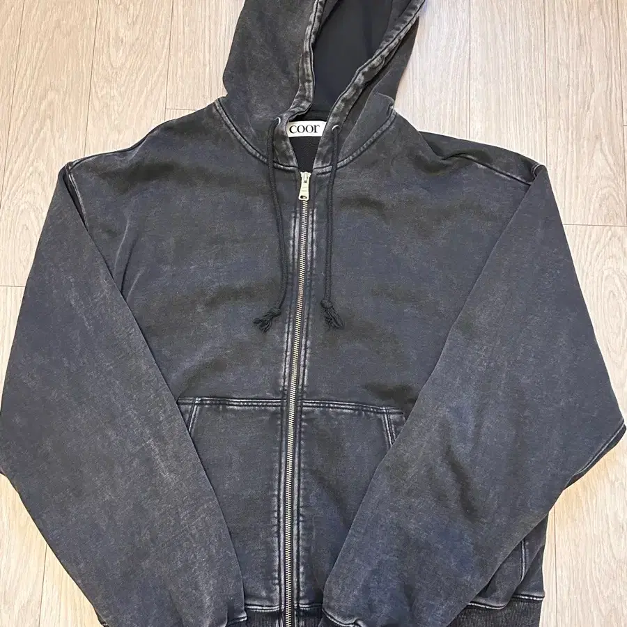 쿠어 가먼트 다잉 후드집업 XL