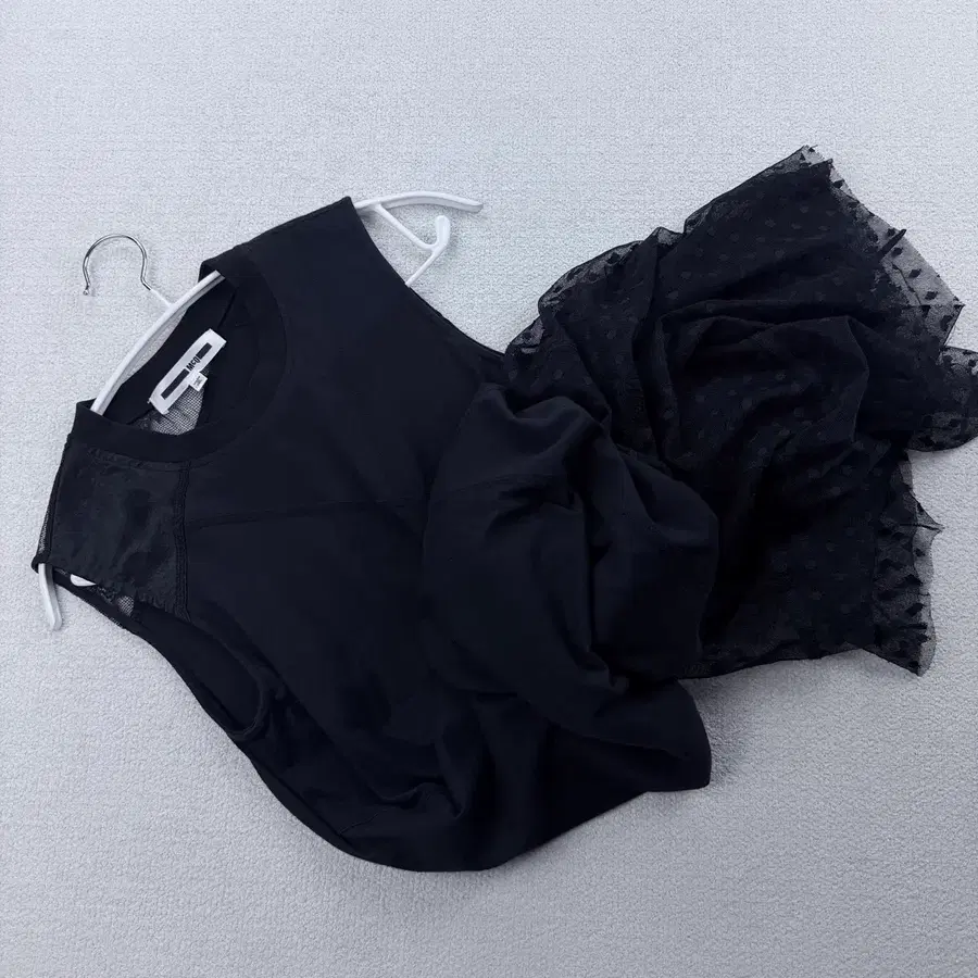McQ by Alexander McQueen Black Jersey and Mesh Maxi Dress