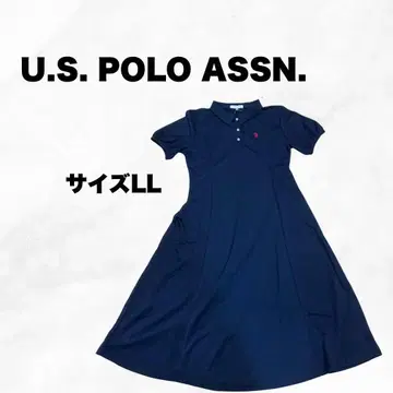 새상품 U.S. POLO ASSN. 폴로 카라 원피스 XL 네이비 반팔